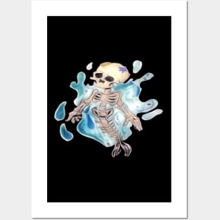 Mermaid Skeleton Posters and Art